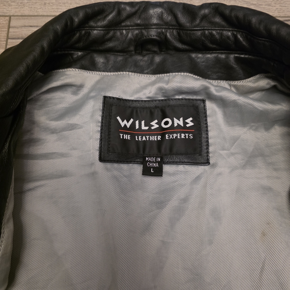 Vtg Jacket Wilson Y2K Goth Biker Western Women’s Leather Jacket 3/4 Length - Picture 4 of 7